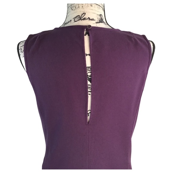 GAP - Cascading Sleeveless Sheath Dress in Plum - Size 6 EUC - Picture 7 of 14